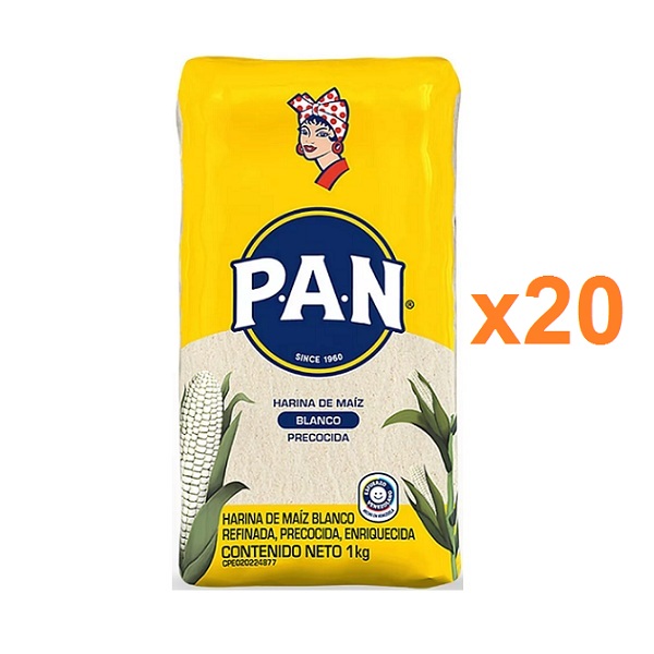 Harina Pan Maiz Blanco 1 KG Bulto 20 Unidades